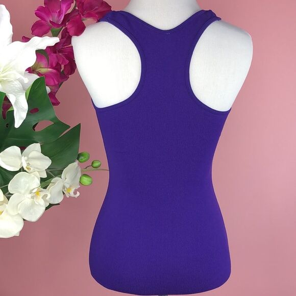 Active Basic Purple Sleeveless Scoop Neck Racerback Tank Top - Picture 2 of 12